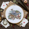 DIY Cross Stitch Kit "The mad tea party" 7.1x6.7 in