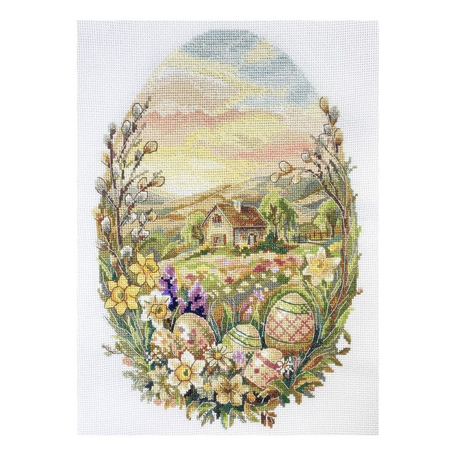 DIY Cross Stitch Kit "The Easter Miracle" 6.7x9.4 in