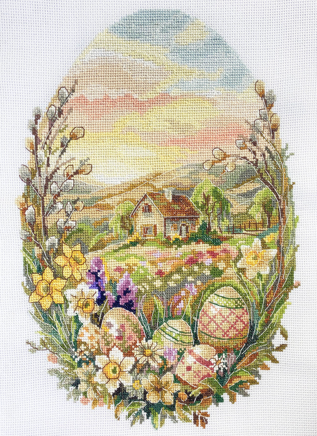 DIY Cross Stitch Kit "The Easter Miracle" 6.7x9.4 in