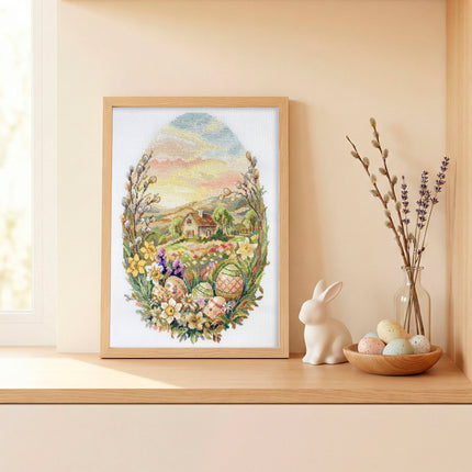 DIY Cross Stitch Kit "The Easter Miracle" 6.7x9.4 in