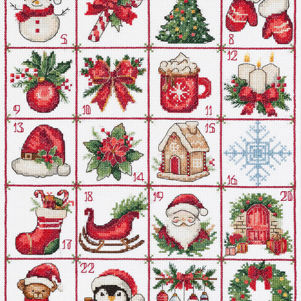 DIY Cross Stitch Kit "Christmas Advent" 11.4x19.7 in