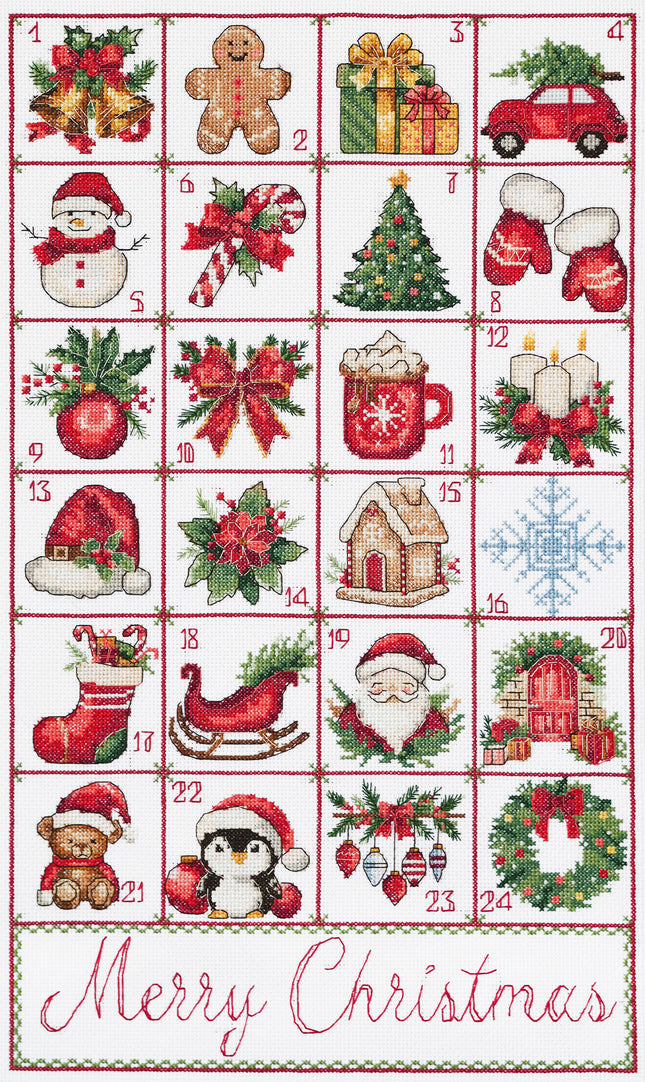 DIY Cross Stitch Kit "Christmas Advent" 11.4x19.7 in