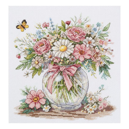 DIY Cross Stitch Kit "Floral mood " 8.3x8.7 in