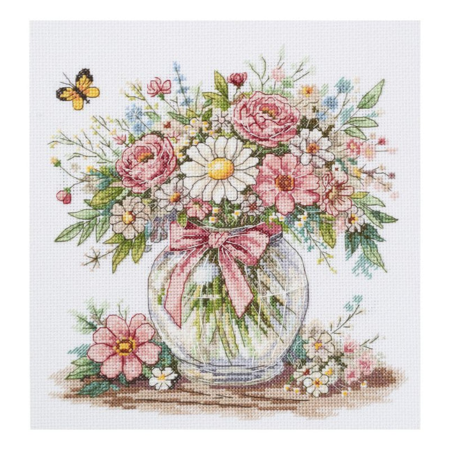 DIY Cross Stitch Kit "Floral mood " 8.3x8.7 in