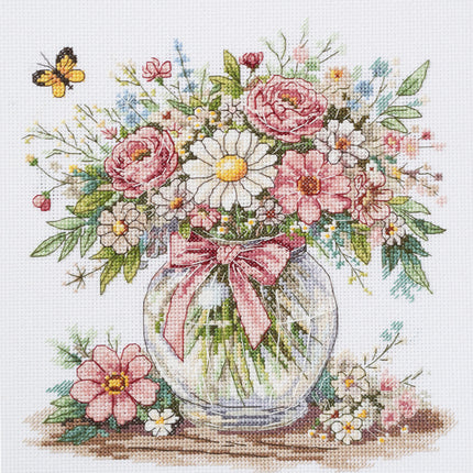 DIY Cross Stitch Kit "Floral mood " 8.3x8.7 in