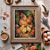 DIY Cross Stitch Kit "Hen in the Yard" 9.1x11.8 in