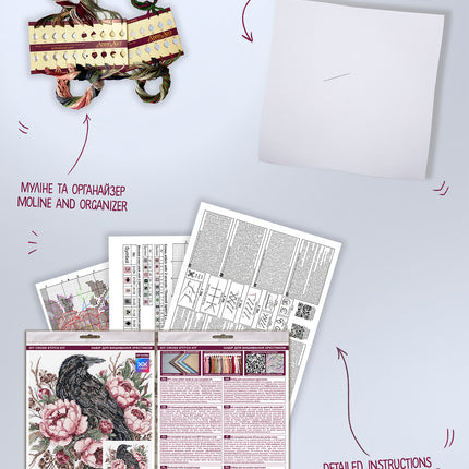 DIY Cross Stitch Kit "Secret garden" 8.7x8.7 in
