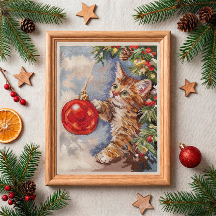 DIY Cross Stitch Kit "Furry rascal" 6.7x8.7 in