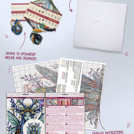 DIY Cross Stitch Kit "Elf of the Starry Forest" 7.1x6.7 in