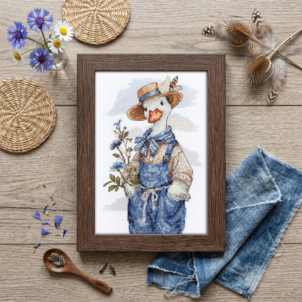 DIY Cross Stitch Kit "The yard master" 5.9x9.1 in