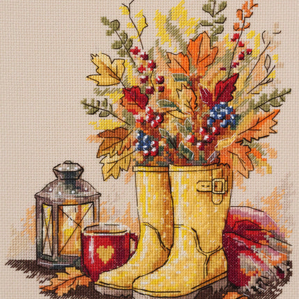 DIY Cross Stitch Kit "As the Rain Falls" 8.3x9.8 in