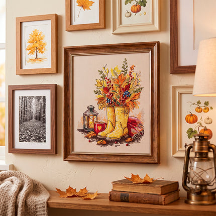DIY Cross Stitch Kit "As the Rain Falls" 8.3x9.8 in