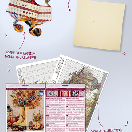 DIY Cross Stitch Kit "As the Rain Falls" 8.3x9.8 in