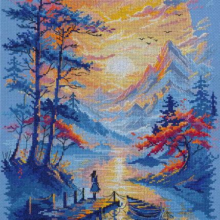 DIY Cross Stitch Kit "Inner Peace" 10.6x15.0 in