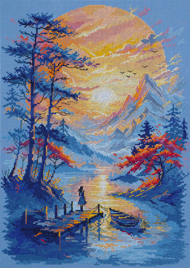 DIY Cross Stitch Kit "Inner Peace" 10.6x15.0 in