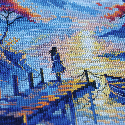 DIY Cross Stitch Kit "Inner Peace" 10.6x15.0 in