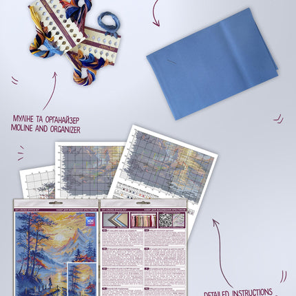 DIY Cross Stitch Kit "Inner Peace" 10.6x15.0 in