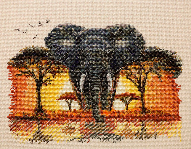 DIY Cross Stitch Kit "Master of the Savannah" 9.4x6.7 in