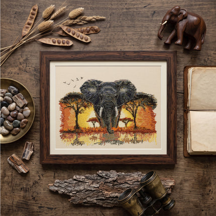 DIY Cross Stitch Kit "Master of the Savannah" 9.4x6.7 in