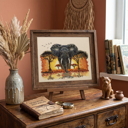 DIY Cross Stitch Kit "Master of the Savannah" 9.4x6.7 in
