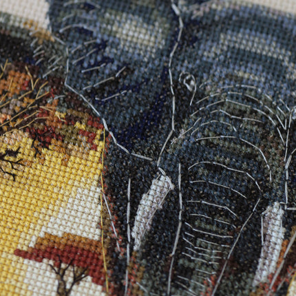 DIY Cross Stitch Kit "Master of the Savannah" 9.4x6.7 in
