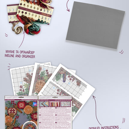 DIY Cross Stitch Kit "Christmas miracles" 11.0x11.0 in