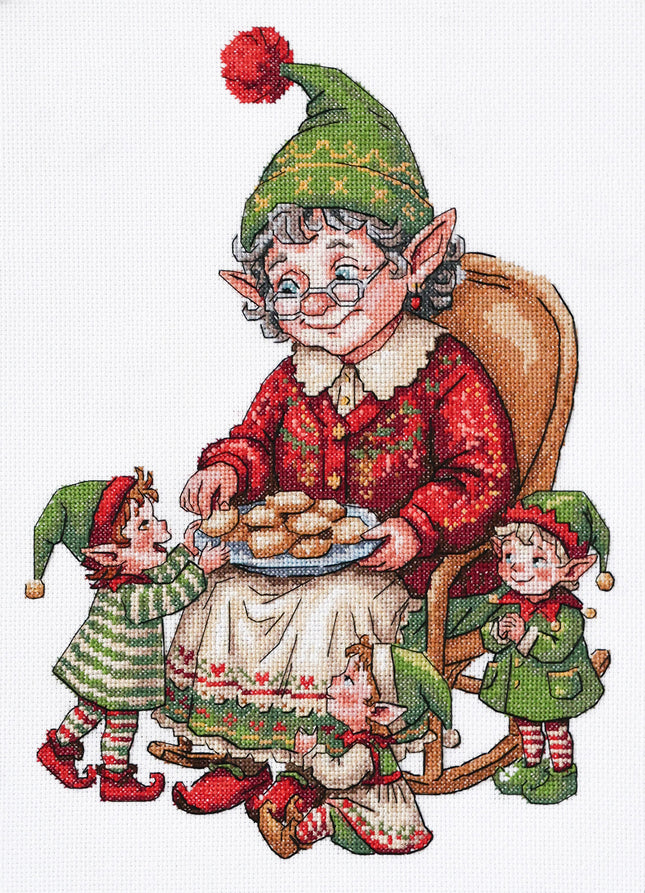 DIY Cross Stitch Kit "Grandma's Treats" 7.5x10.2 in