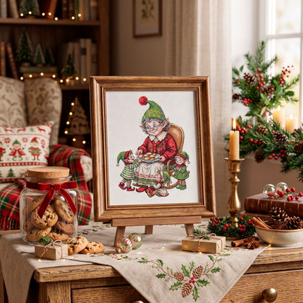 DIY Cross Stitch Kit "Grandma's Treats" 7.5x10.2 in