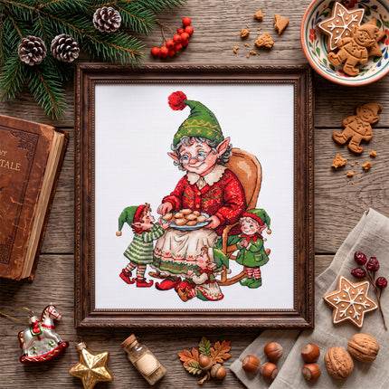 DIY Cross Stitch Kit "Grandma's Treats" 7.5x10.2 in
