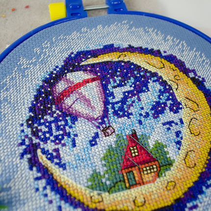 Counted Cross Stitch Kit "А house on the Moon"