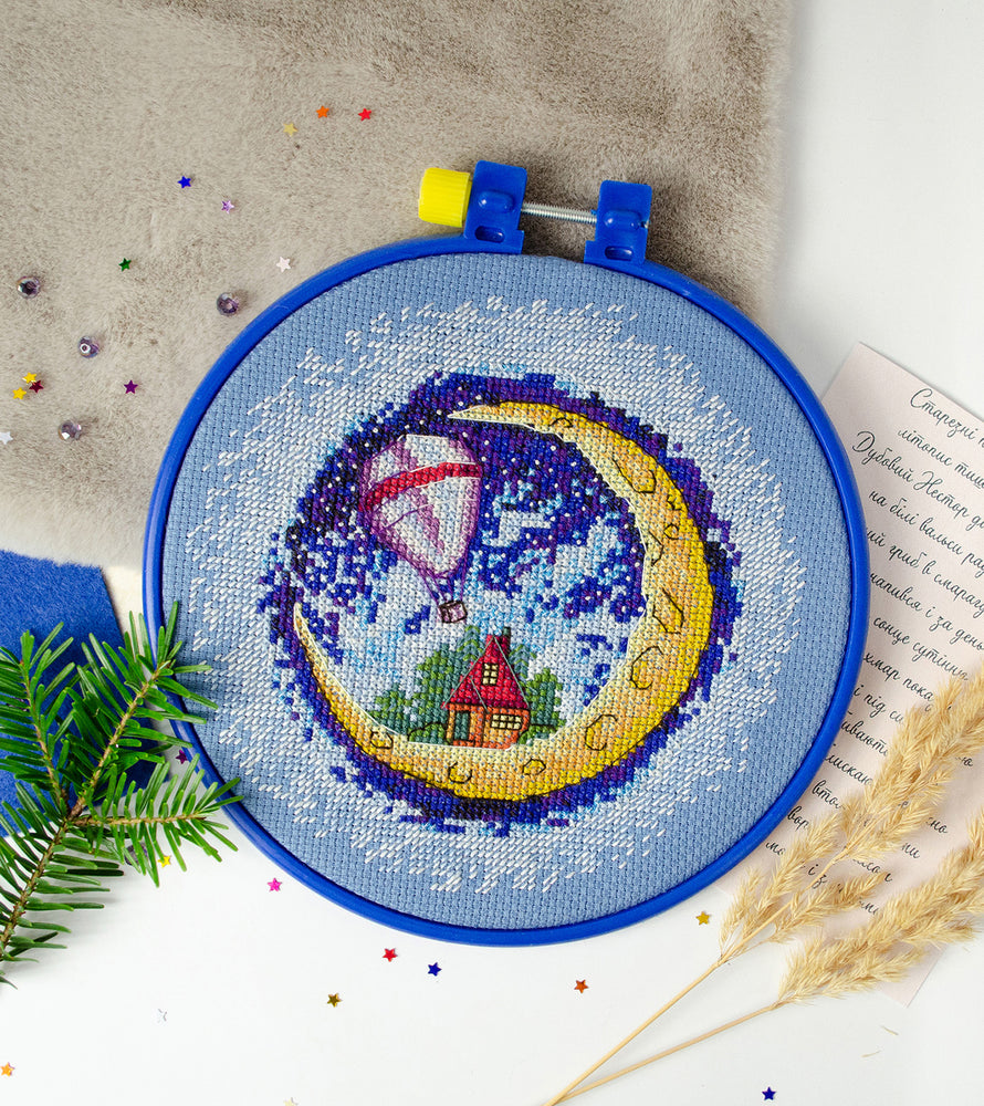 Counted Cross Stitch Kit "А house on the Moon"