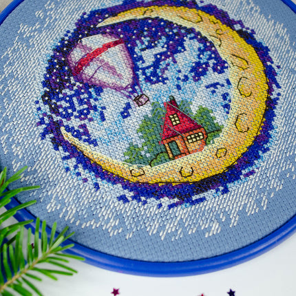 Counted Cross Stitch Kit "А house on the Moon"