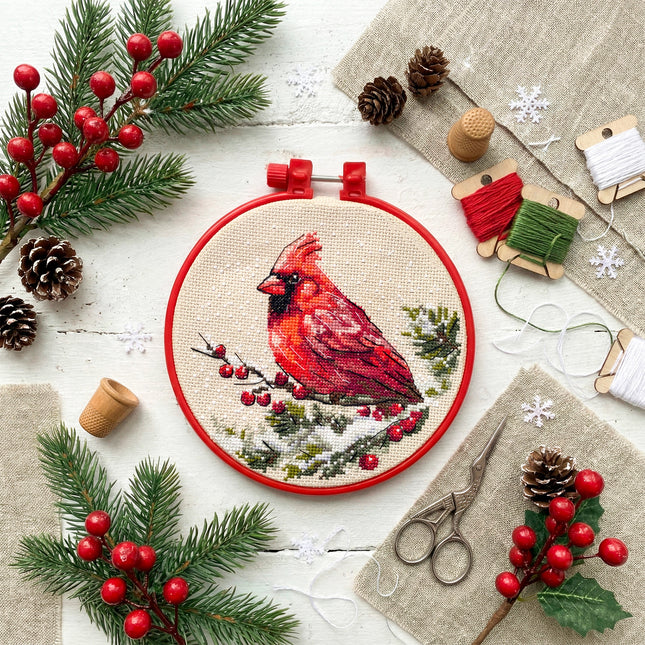 Counted Cross Stitch Kit "Cross-stitch kits Winter Cardinal"