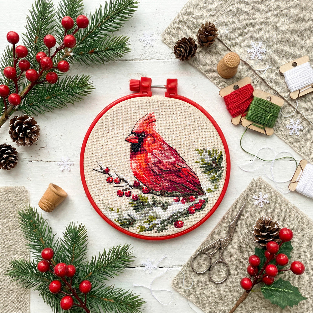 Counted Cross Stitch Kit "Cross-stitch kits Winter Cardinal"