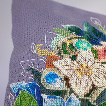 DIY Cross Stitch Pillow Kit "An exquisite holiday"