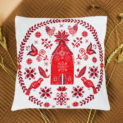 DIY Cross Stitch Pillow Kit "Cozy"