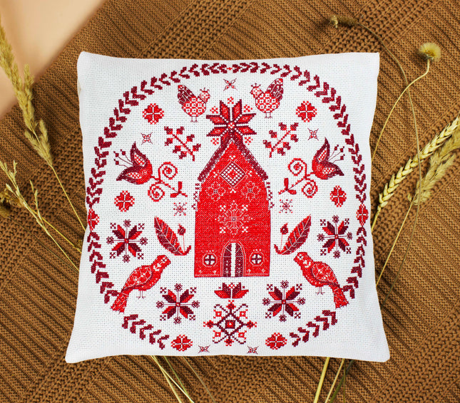 DIY Cross Stitch Pillow Kit "Cozy"