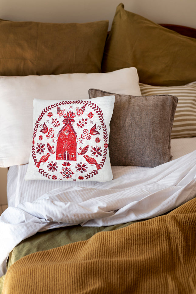 DIY Cross Stitch Pillow Kit "Cozy"
