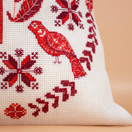 DIY Cross Stitch Pillow Kit "Cozy"