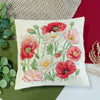 DIY Cross Stitch Pillow Kit "When Poppies Bloom"