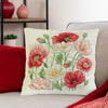 DIY Cross Stitch Pillow Kit "When Poppies Bloom"