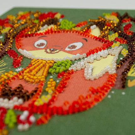 DIY Bead Embroidery Kit "Red fox"  5.9"x5.9" / 15.0x15.0 cm