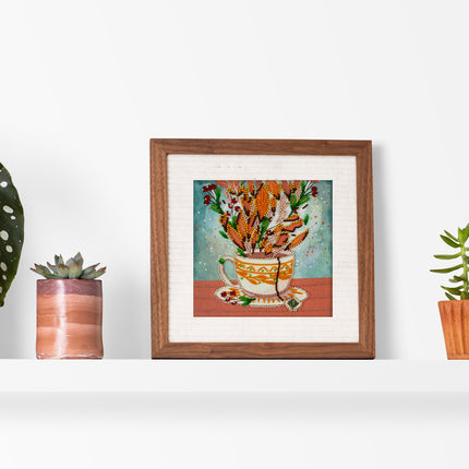 DIY Bead Embroidery Kit "Аutumn aroma"  5.9"x5.9" / 15.0x15.0 cm