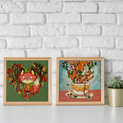 DIY Bead Embroidery Kit "Аutumn aroma"  5.9"x5.9" / 15.0x15.0 cm