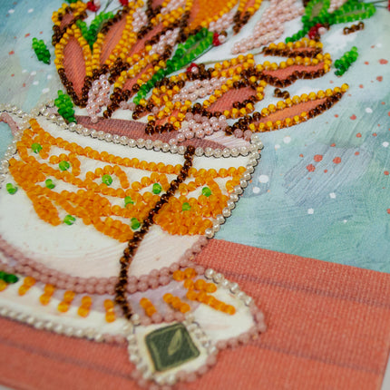 DIY Bead Embroidery Kit "Аutumn aroma"  5.9"x5.9" / 15.0x15.0 cm