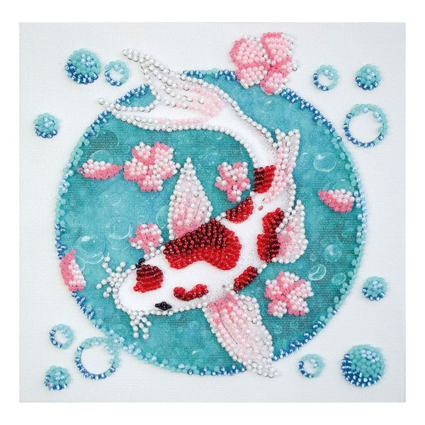 DIY Bead Embroidery Kit "Koi carp"  5.9"x5.9" / 15.0x15.0 cm