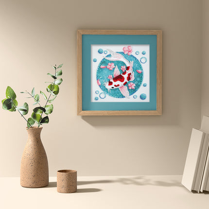 DIY Bead Embroidery Kit "Koi carp"  5.9"x5.9" / 15.0x15.0 cm
