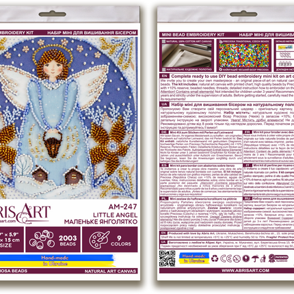 DIY Bead Embroidery Kit "Little angel"  5.9"x5.9" / 15.0x15.0 cm