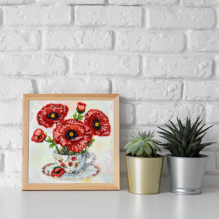 DIY Bead Embroidery Kit "An inspired morning"  5.9"x5.9" / 15.0x15.0 cm