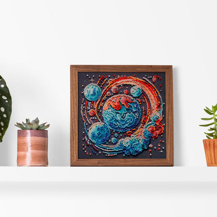 DIY Bead Embroidery Kit "Cosmic energy"  5.9"x5.9" / 15.0x15.0 cm